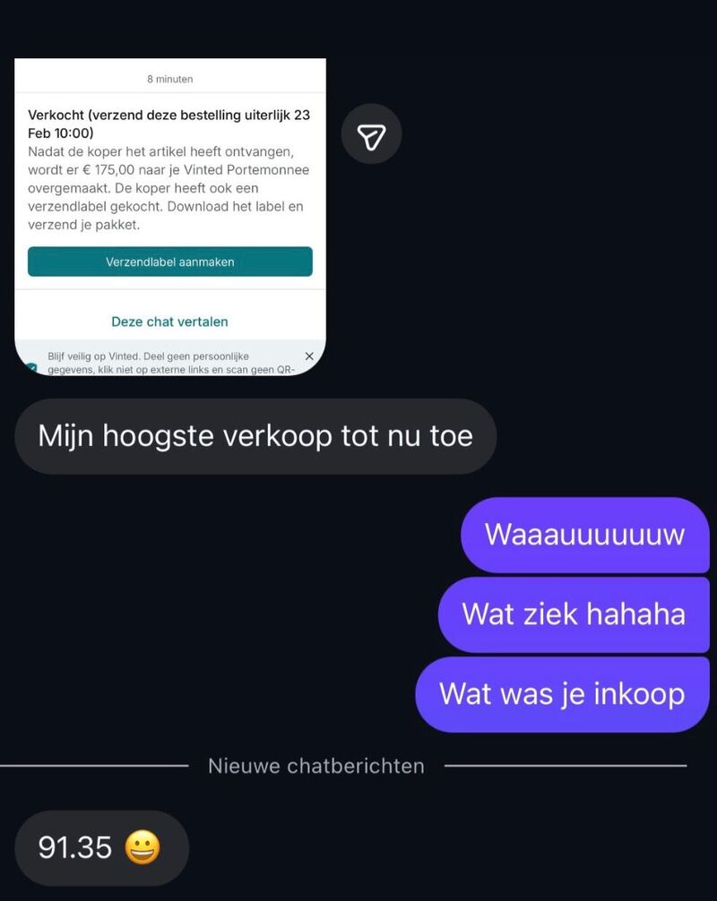 Echt bericht: hoogste verkoop tot nu toe — €175